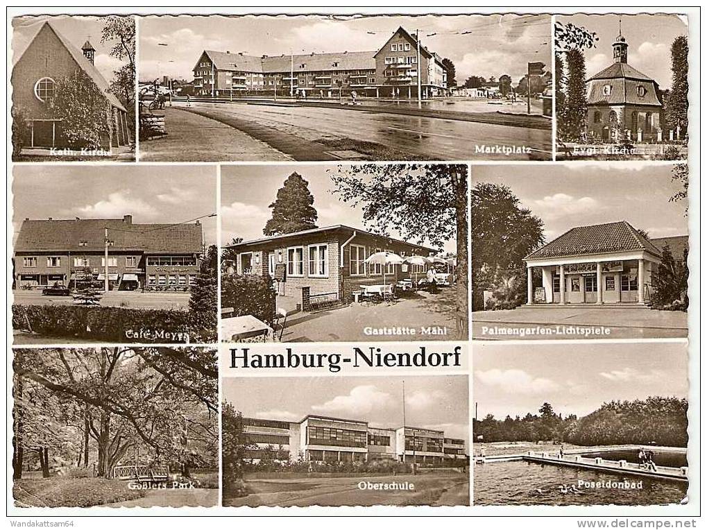 AK Hamburg - Niendorf Mehrbild 9 Bilder Kirchen Poseidonbad 11.5.60 -14 (24a) HAMBURG 1 Ce Nach Ludwigshafen / Rhein - Eimsbuettel