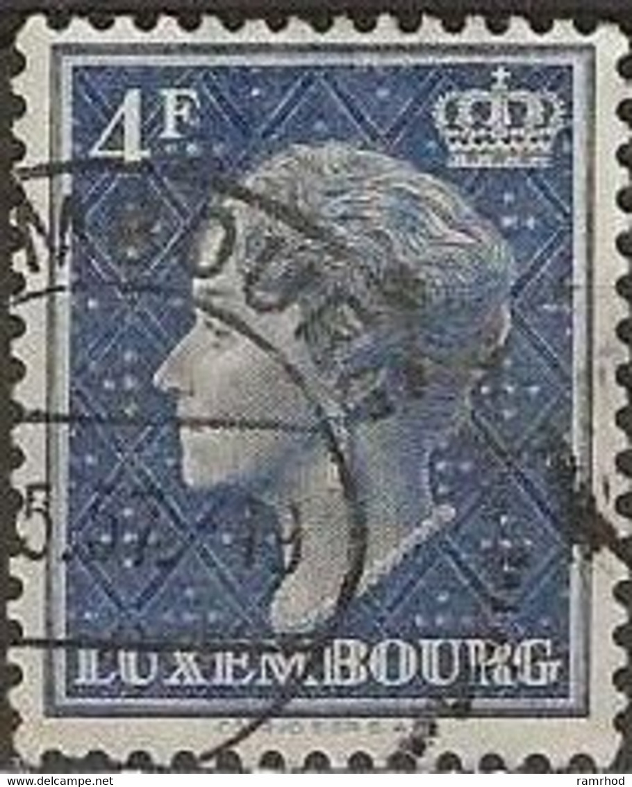 LUXEMBOURG 1948  Grand Duchess Charlotte - 4f - Blue FU - 1948-58 Charlotte Linksprofil