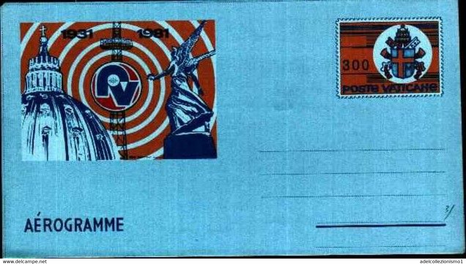 37753) VATICANO-Radio Vaticana - Aerogramma - 23 Aprile 1981  300£ - Airmail