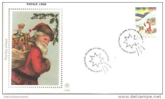 37787)lettera F.d.c. Serie Natale '99 Con 1 Valore Finlandese + Annullo - FDC