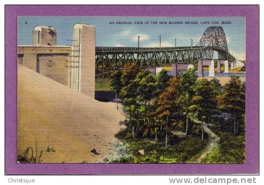 Unusual View Of The New Bourne Bridge, Cape Cod, Mass.  1937 - Cape Cod