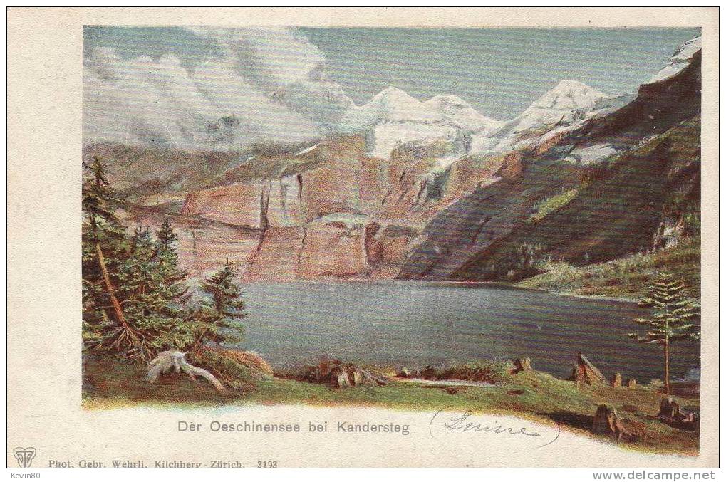 SUISSE Der Oeschinenseebei Kandersteg Cpa Couleur - Kandersteg