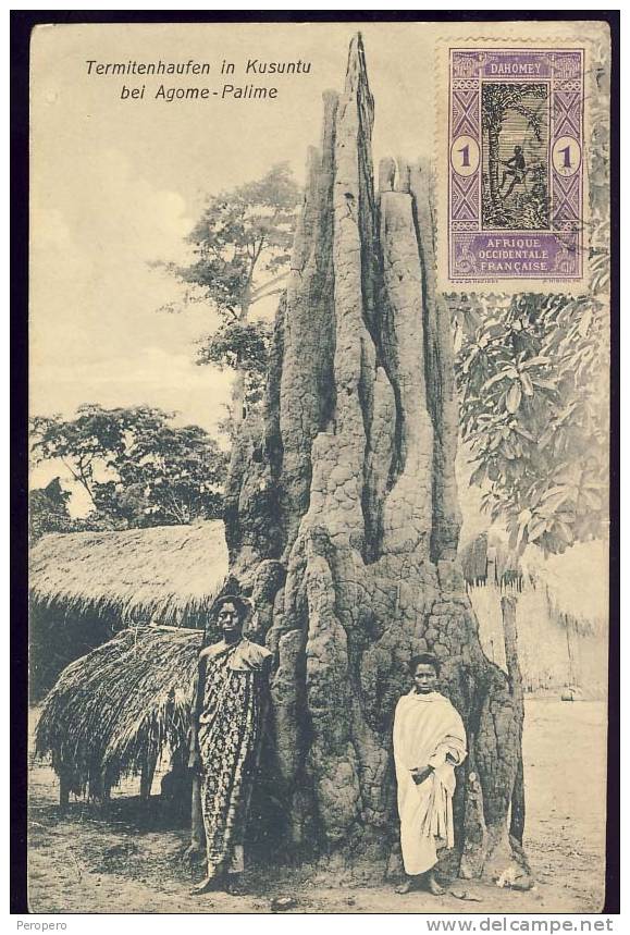 AK DAHOME,DAHOMEY,TERMITENHAUFEN IN KUSUNTU BEI AGOME-PALIME,VERLAG DER KATHOL.MISSION IN LOME,OLD POSTCARD - Dahome