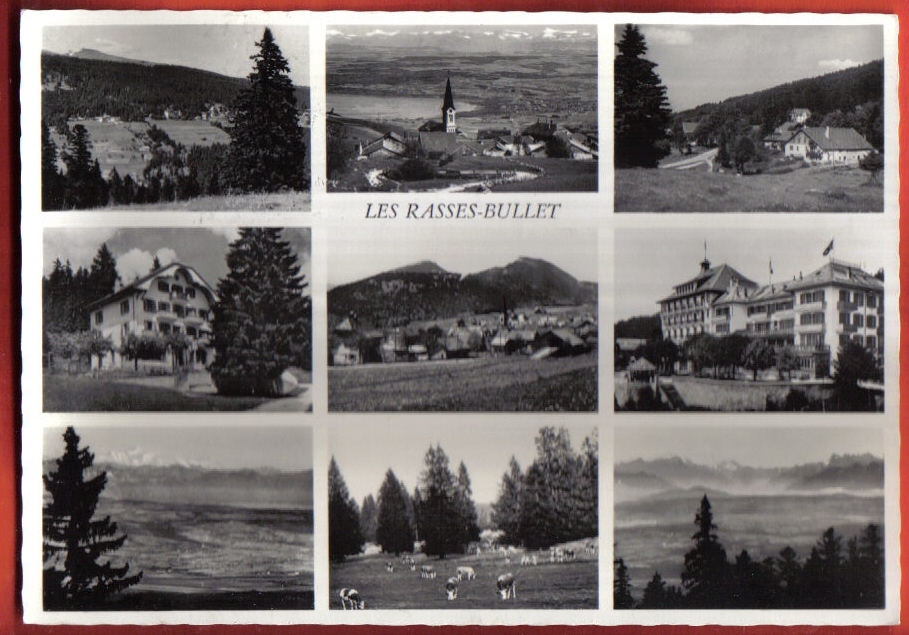 S273 Multivues Les Rasses-Bullet.Jura Vaudois. Cachet Les Rasses 1963,-Deriaz 9838. - Bullet