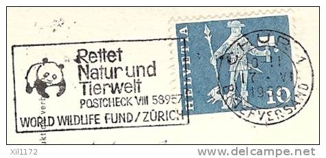 S279 Chur, Obertor. Cachet World Wildlife Fund 1953. Geiger Flims F 585 - Coire