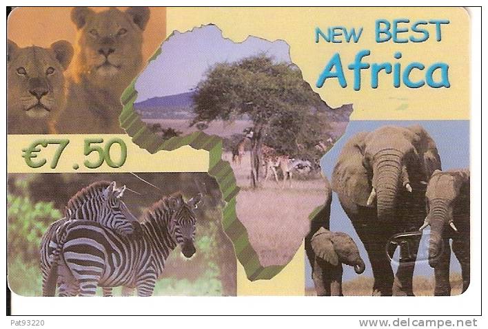 Télécartes / NEW BEST AFRICA - ANIMAUX De 7.5 &euro; / Occasion /semi-rigide Avec Empreinte TMS -dos Coloré  / B.E. - Autres - Afrique