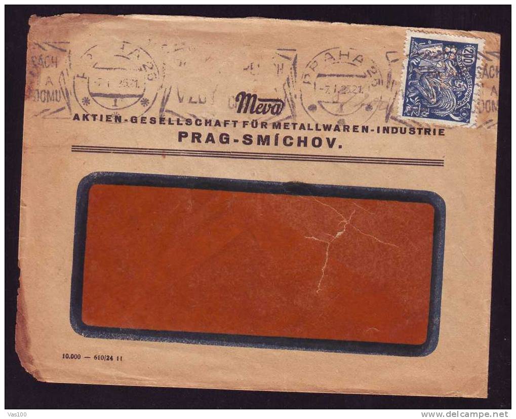 Czehosclovakia  Cover Metalurgy Industry MEVA, PERFINS  STAMPS 1925 ! - Perforadas