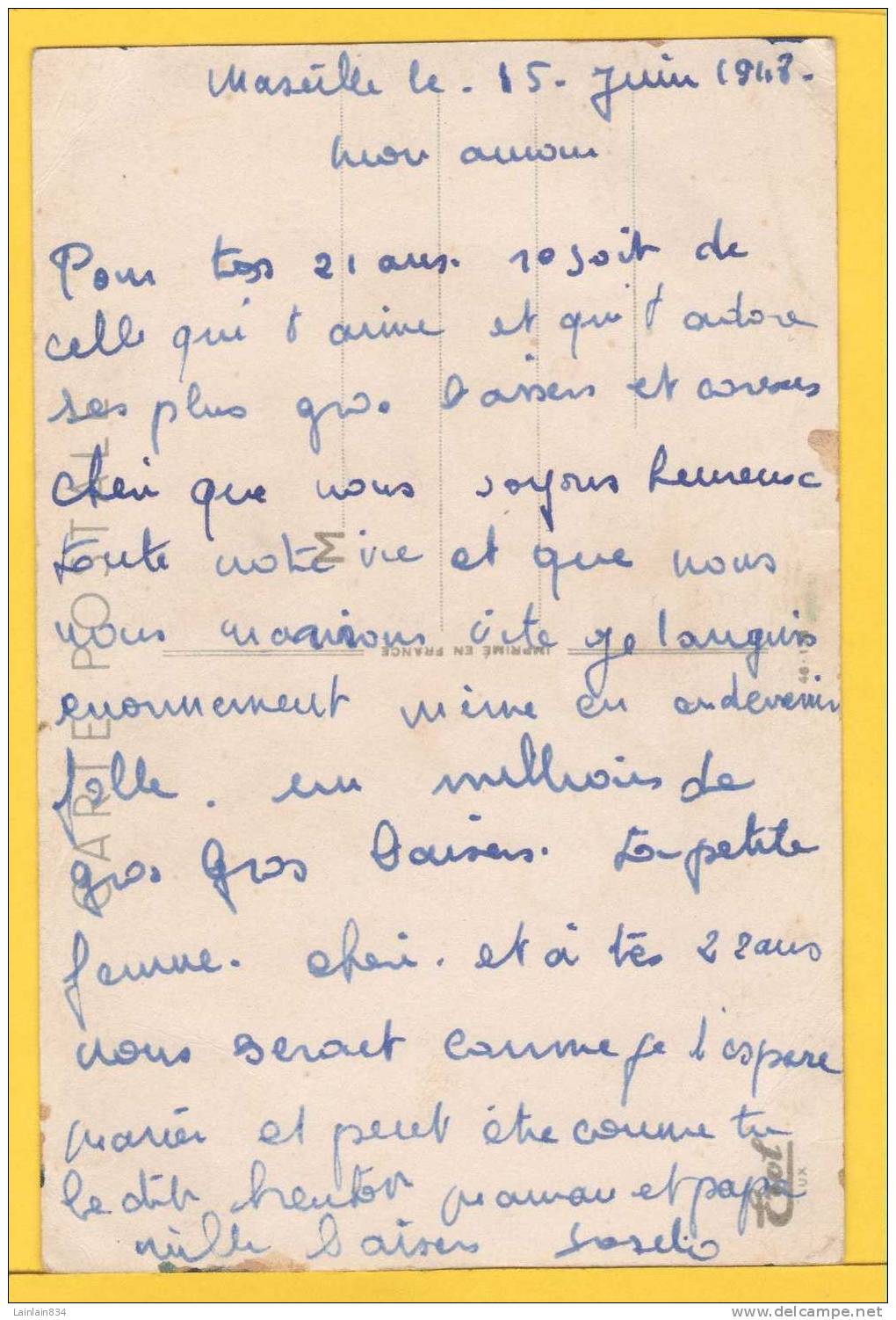 - Oiseaux -  Heureux Anniversaire -  Un Baiser Donne Moi...signé Maristen..charmante, Petit Format, Chien, 1948. - Geburtstag