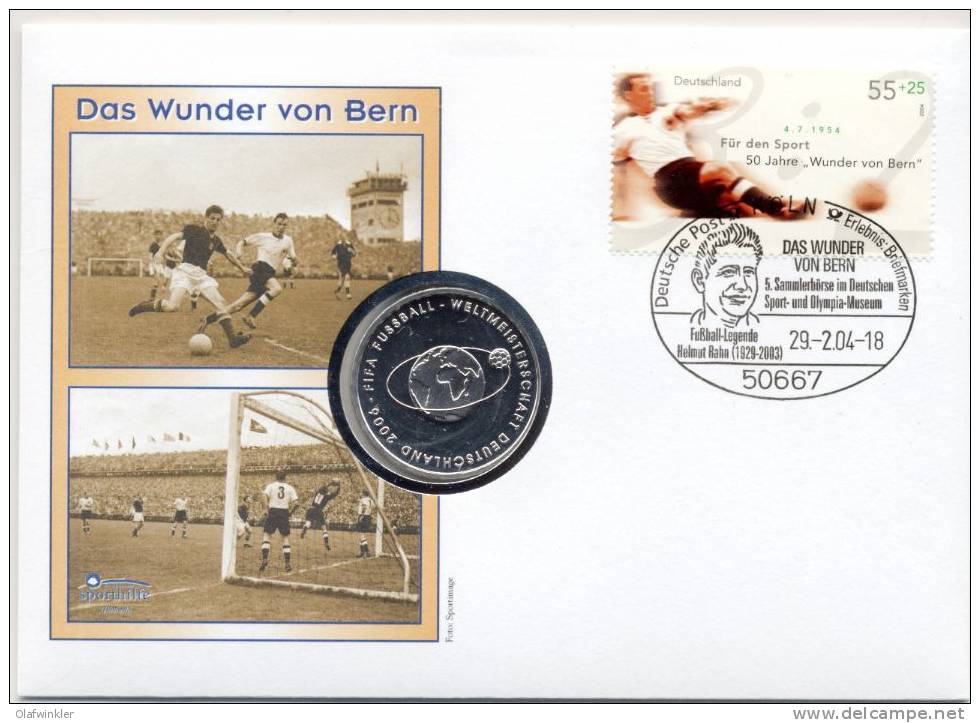 2004 Numisbrief Das Wunder Von Bern 10 EUR Fußball WM 2006 (Erde Und Mond) - Alemania