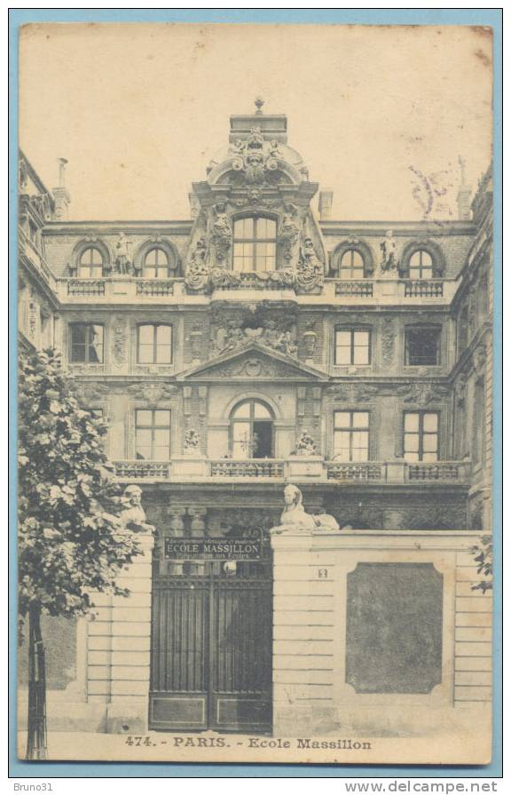 Paris Ecole Massillon ; Cpa De 1905 . - Enseignement, Ecoles Et Universités