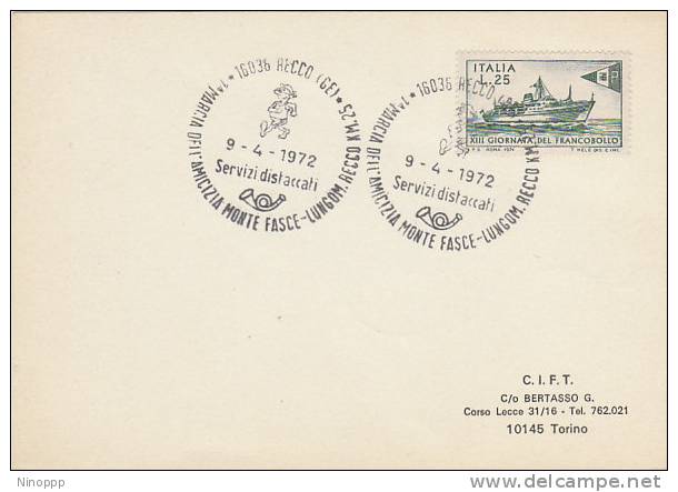 Italy-1972 Marcia Dell'amicizia Special Postmark - Lotti E Collezioni