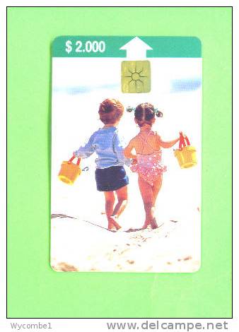 CHILE - Chip Phonecard/Children On Beach - Cile