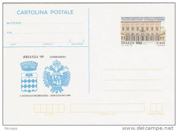 Italy-1999 Unused Postal Card Lire 800  Palazzo Conti Rasini - Collections