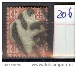 SG 206 4 1/2d Green & Red Cat £40 - Oblitérés