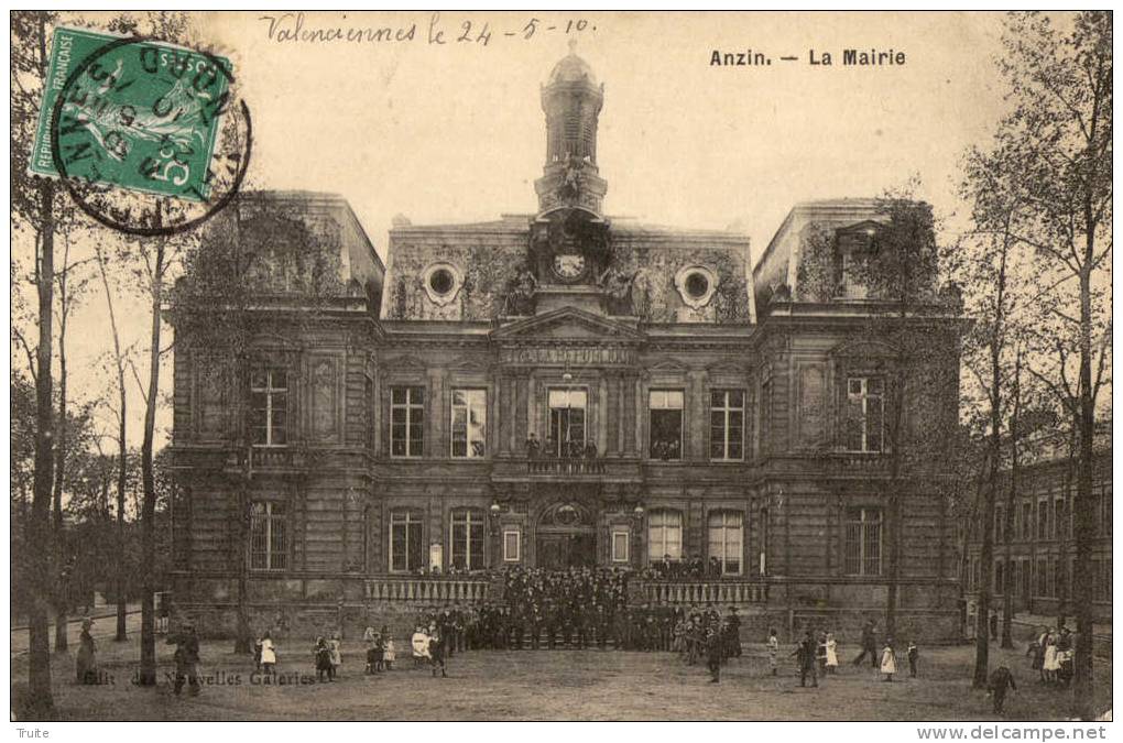 ANZIN LA MAIRIE  CEREMONIE TRES ANIMEE 1910 - Anzin