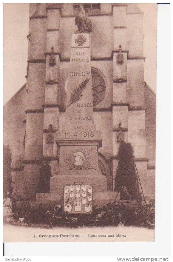 CRECY EN PONTHIEU Monument Aux Morts Cpa édit Maxime Martin Crécy En Ponthieu Bon état Voir Scans - Crecy En Ponthieu