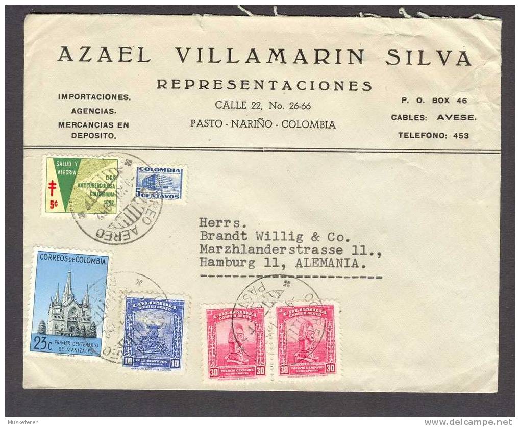 Colombia Azael Villamarin Silva Pasto Norino Commercial Cover 1952 Antituberculosa Tuberculosis - Colombia