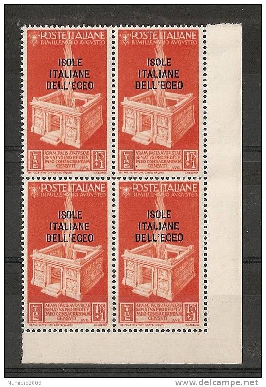 1938 EGEO AUGUSTO QUARTINA 1,75 £ LUSSO MNH ** - VR6487 - Egée