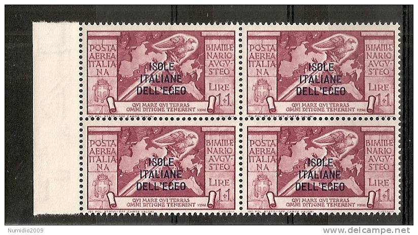 1938 EGEO AUGUSTO QUARTINA 1 LIRA MNH ** - VR6485 - Ägäis