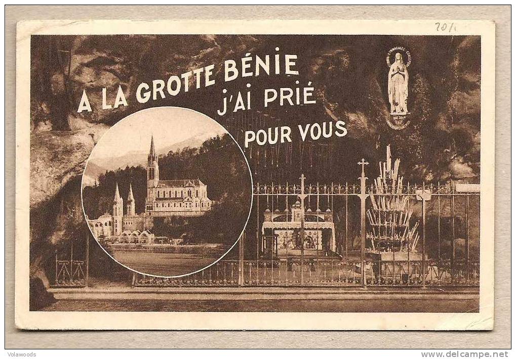 Francia - Cartolina Viaggiata Per L'Italia Nel 1947 - Lourdes - La Grotte Et La Basilique - Lourdes