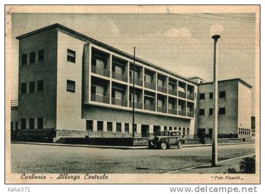 CARBONIA  IGLESIAS  SARDEGNA  ALBERGO CENTRALE  +  MACCHINA FOTO PIZZETTI  1945 - Iglesias