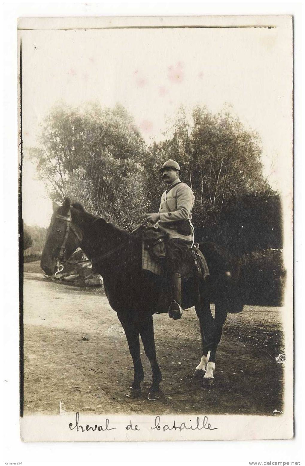 VAL  D´ OISE  /  DEUIL  ?  ?  ? /  CHEVAL  DE  BATAILLE  ( Militaire , Vers 1910 ) /  CARTE-PHOTO , Tirage Argentique - Deuil La Barre