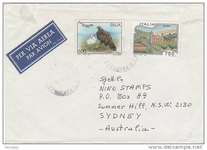 Italy-1995 Cover Sent To Australia,Eagle And Nuoro - 1991-00: Used