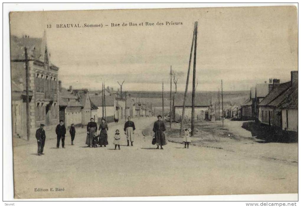 BEAUVAL. - Rue De Bas Et Rue Des Prieurs. - Beauval