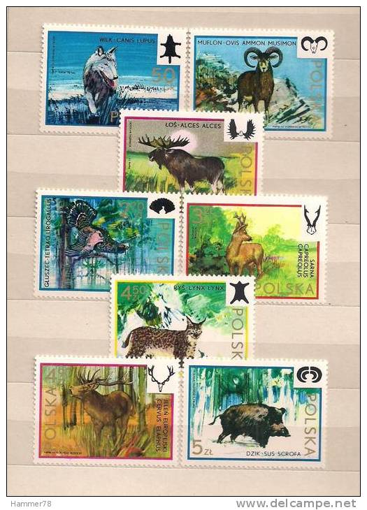 POLAND 1973 GAME ANIMALS Set MNH - Unused Stamps
