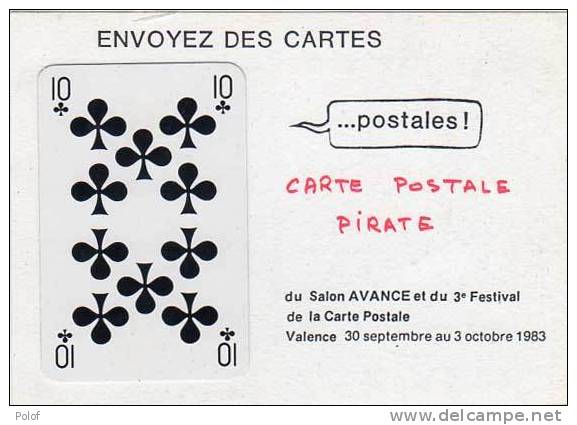 Valance-carte A Jouer Sur Carte Postale Pirate Du Salon Avance 3° Festival De La Carte Postale (9277) - Marquer