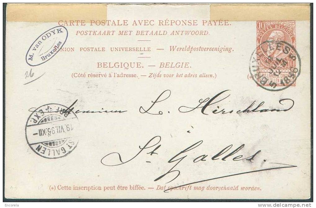Carte-lettre Fine Barbe 10 Centimes Obl. Sc TRONCHIENNES 29 Avril 1895 Vers Gand. - 5464bis - Cartes Postales 1871-1909