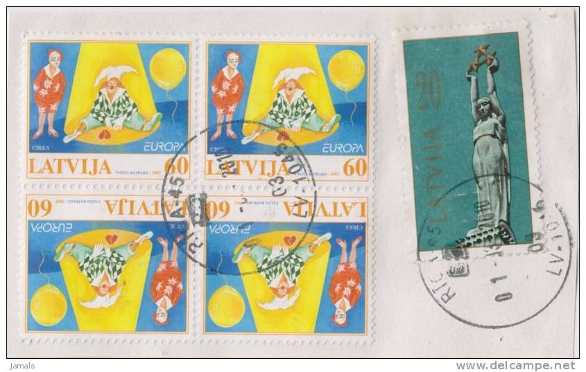 Heart, Balloon, Joker, Circus, TETE-Bech Block, Used, Latvia - Zirkus