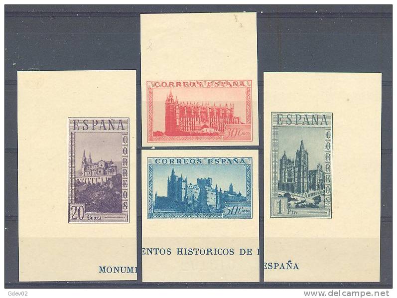 ESSH848-L3730TV.Spain Espagne.MONUMENTOS HISTORICOS .(Ed 848**sh) Sin Charnela.LUJO  SH SIN DENTAR - Errors & Oddities