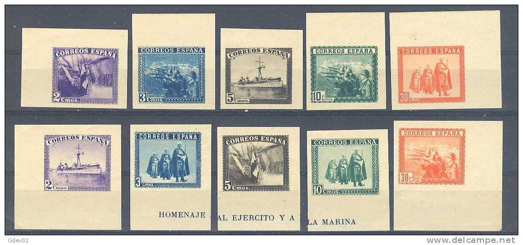 ESSH850-L3733TV.España. Spain  Espagne.SH EJERCITO Y MARINA 1938.(Ed 850**sh) Sin Charnela.LUJO  SH SIN DENTAR - Variedades & Curiosidades