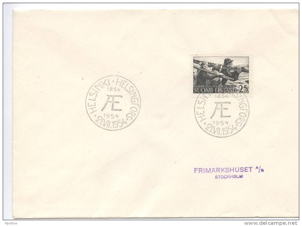 Finland FDC 21-7-1954 Albert Edelfelt Sent To Sweden - FDC