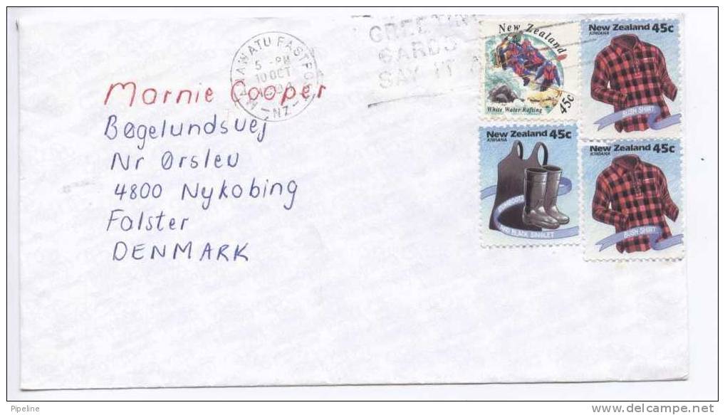 New Zealand Cover Sent To Denmark 10-10-1994 - Brieven En Documenten