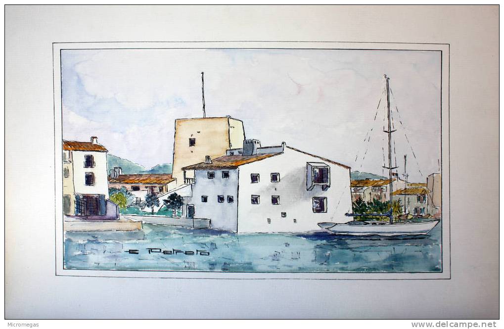 Etienne Petreto :Port Grimaud, Maison De L'Architecte - Watercolours