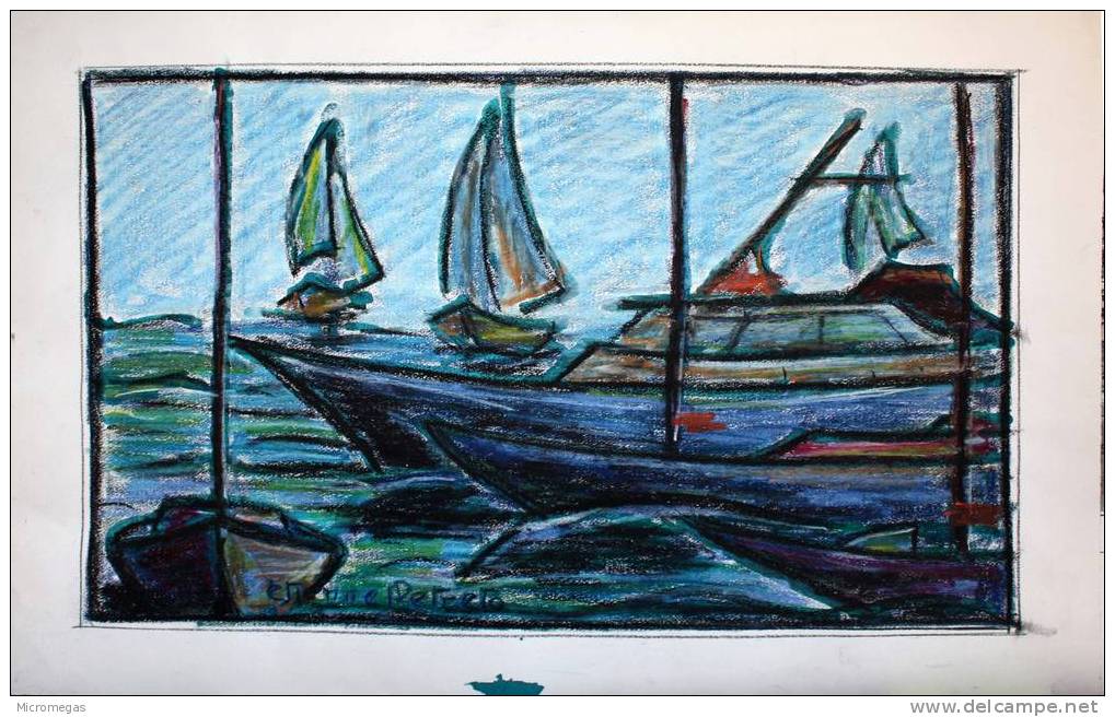 Etienne Petreto :Bateaux - Pastels