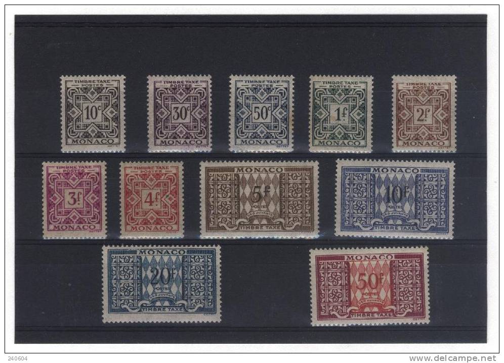 MONACO   TIMBRES  TAXE     Du  N°  29/38A - Postage Due