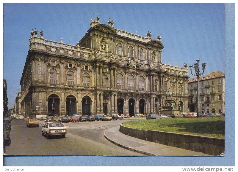 S541 TORINO PIAZZA CARLO ALBERTO PALAZZO CARIGNANO AUTO D´EPOCA - Palazzo Carignano