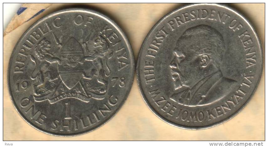 KENYA  1 SHILLING  EMBLEM FRONT  MAN  HEAD BACK 1978 KM29  READ DESCRIPTION CAREFULLY !!! - Kenya