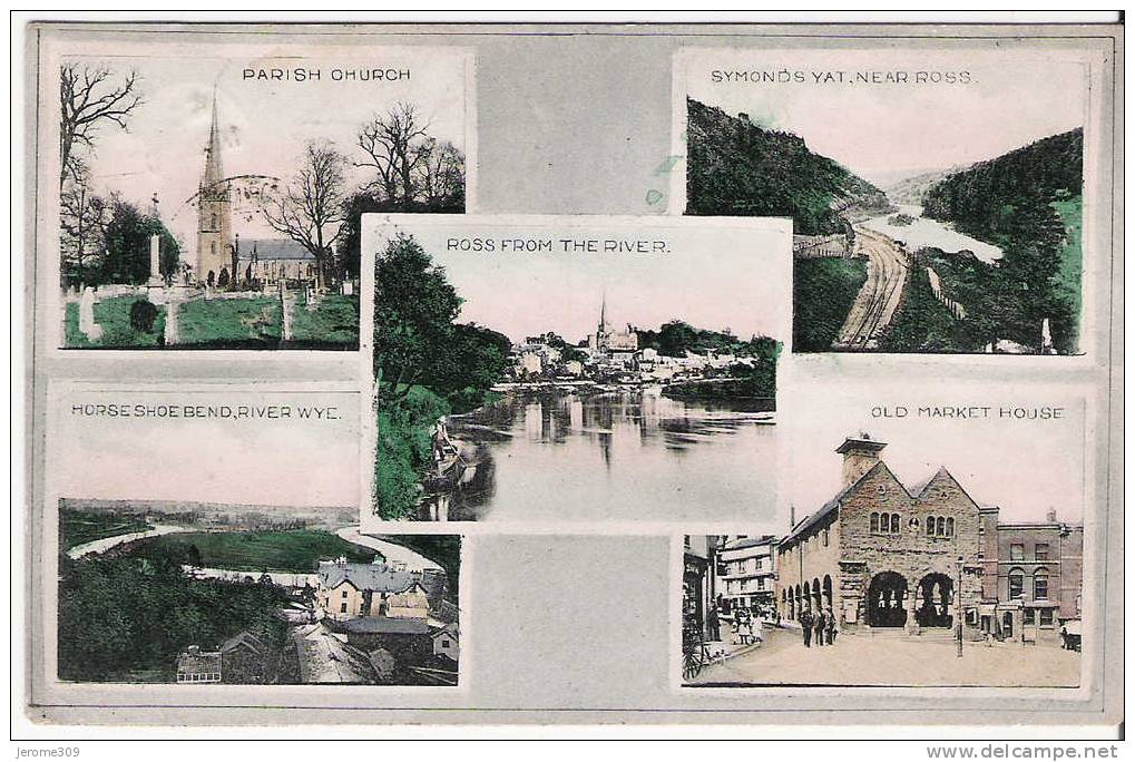 ROYAUME-UNI - ROSS - CPA - N°3840 - Parish Church, Symonds Yat, Horse Shoe Bend, Old Market - Ross & Cromarty