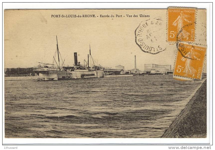 Carte Postale Ancienne Port Saint Louis Du Rhone - Entrée Du Port. Vue Des Usines - Industrie, Pétrole - Saint-Louis-du-Rhône