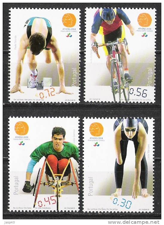 PORTUGAL AFINSA 3159/3162 - JOGOS PARALIMPICOS DE ATENAS - Unused Stamps