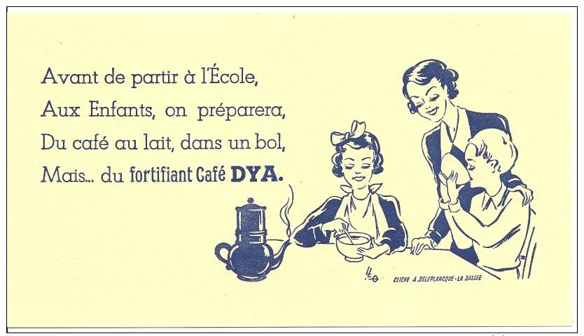 DYA Buvard CAFE - Jaune - Petit Déjeuner - Maman - Enfants - Cafetière - Cliché DELEPLANCQUE - Coffee & Tea