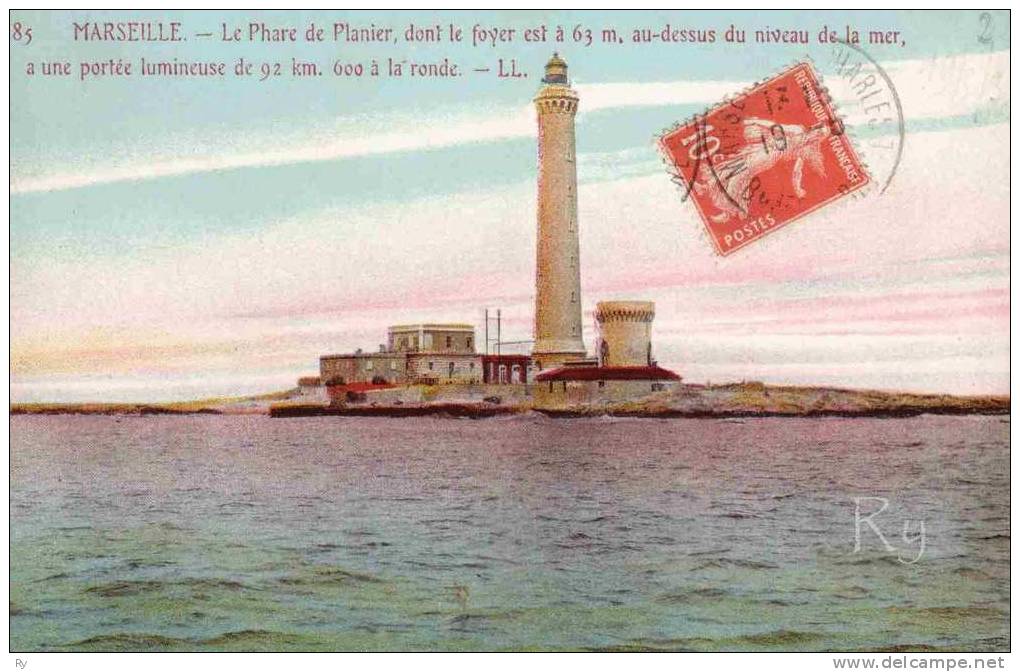 13 Bouches-du-Rhône - Marseille - Le Phare Du Planier - Belle CPA Couleur Papier Glacé, Tbe, à Voir - Vieux Port, Saint Victor, Le Panier