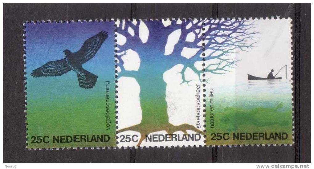 Nederland 1974 Nvph Nr 1043 A-1045 A , Mi Nr 1023 - 1025, Met Hele Lichte Plakresten, Natuur En Milieu - Unused Stamps