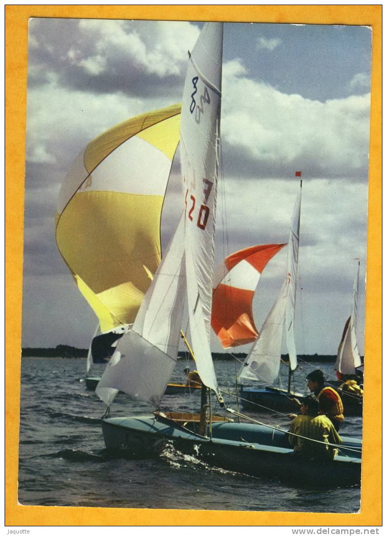 Bateaux De Plaisance - VOILIERS 420 EN REGATE - Carte Photo Erwan Quemere - Circulé En 1968 - Sailing