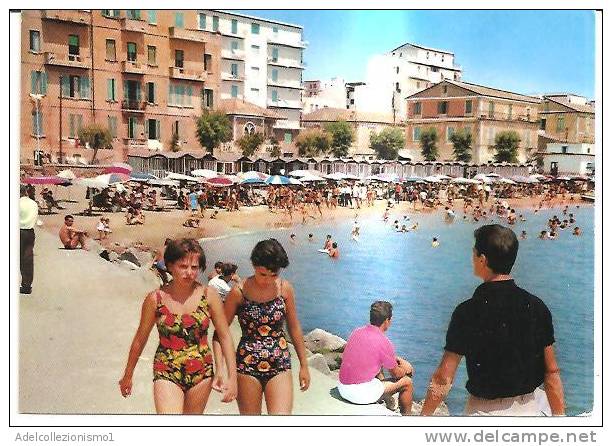 40558)cartolina Illustratoria Crotone - La Spiaggia E Panorama - Crotone