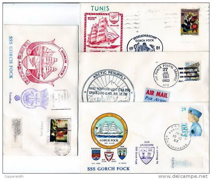 (0901) Schulschiff Gorch Fock And Polar Post / Navy Sailing Ship / Voilier 4 Covers / Couverts / Umschläge - Schiffahrt